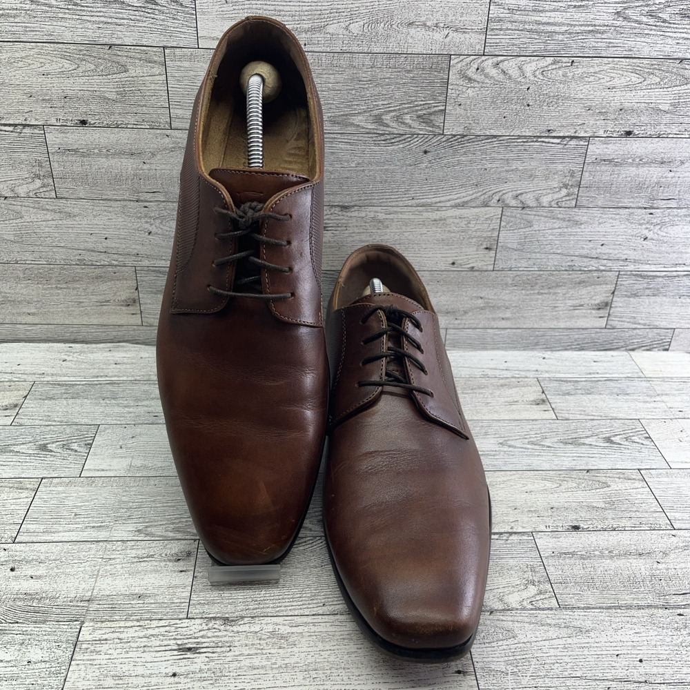 Florsheim Postino Plain Toe Oxford Cognac Leather Dress Shoes Men 11 3E